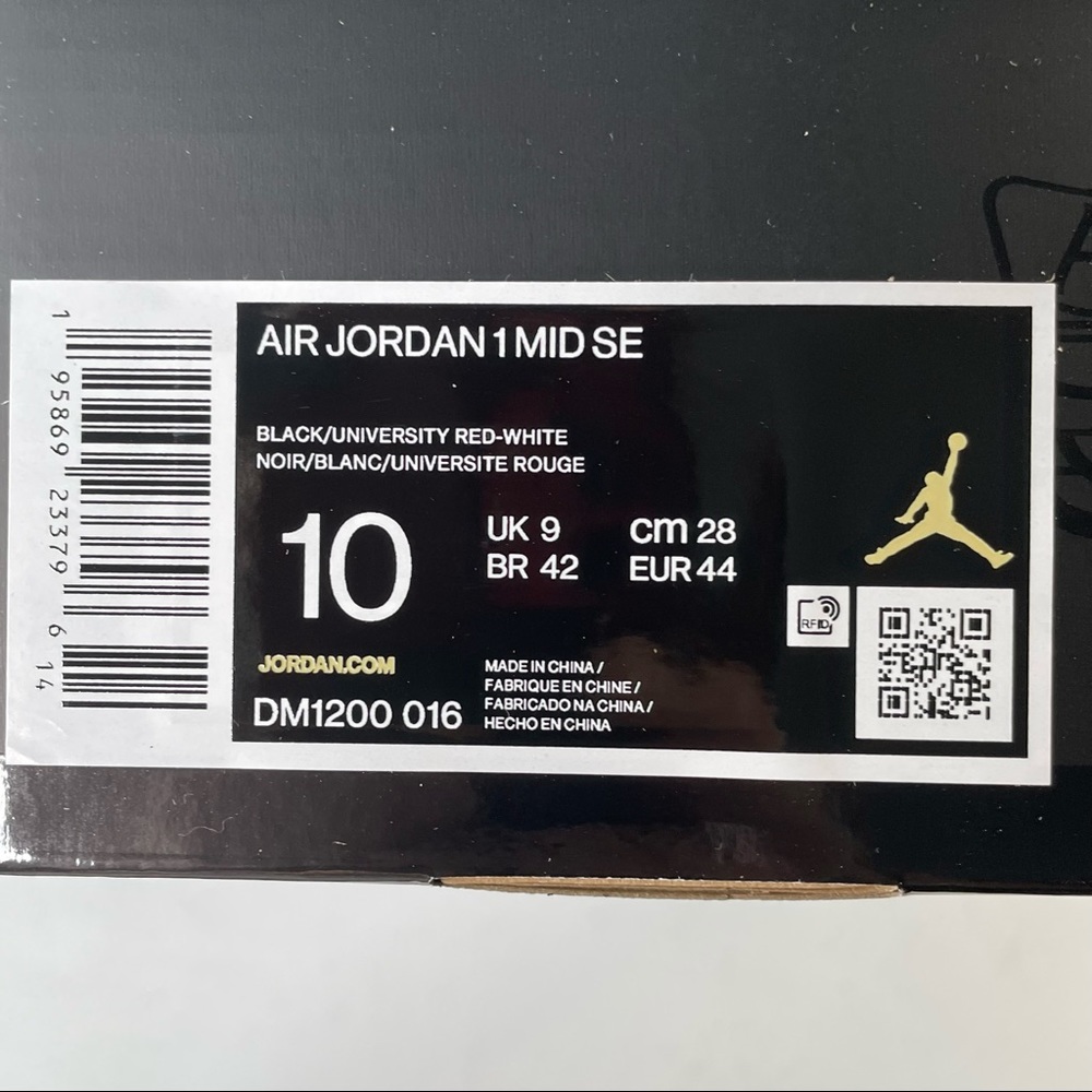 Air Jordan 1 Mid SE Black & Grey Mens Size 10 Basketball Sneakers - Picture 13 of 13